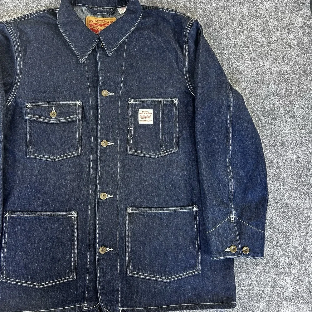 Levi's Berkeley Chore Coat Denim Jacket Men's M Relaxed Cotton Dark Wash